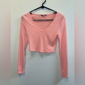 Corduroy Pink Crop Top